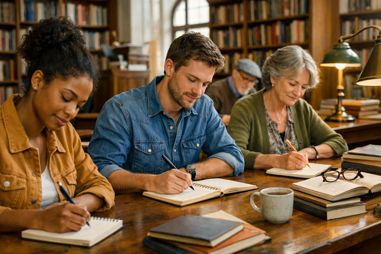 Schreibende in der Bibliothek (c) Beisheim